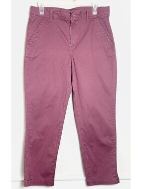 Eddie Bauer Women’s Chino Boyfriend Fit Casual Pants Rose Pink Size 12 Dyed